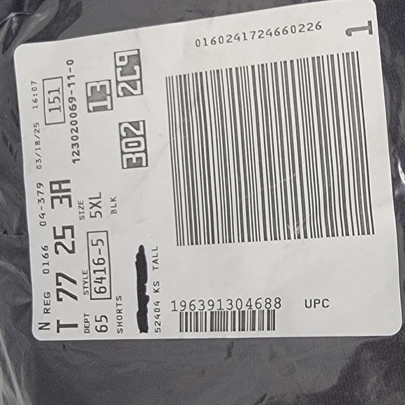 King Size Men's Knit Black Cargo Shorts Size 5XLT - Picture 4 of 12